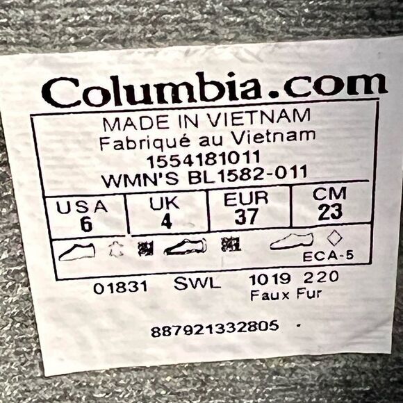 Womens COLUMBIA Ice Maiden II Black Waterproof Winter Faux Fur Boots / Size 6 - Picture 10 of 10